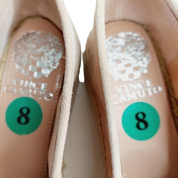 Vince Camuto Tambie Blush Pink Nubuck Leather Espadrille Slip-On Shoe Womens 8 M - Picture 4 of 12